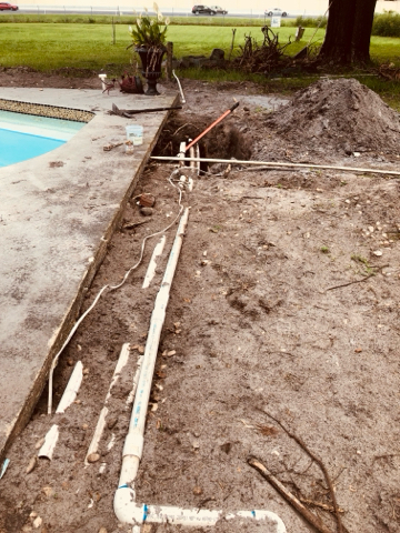 Pool plumbing pipe work