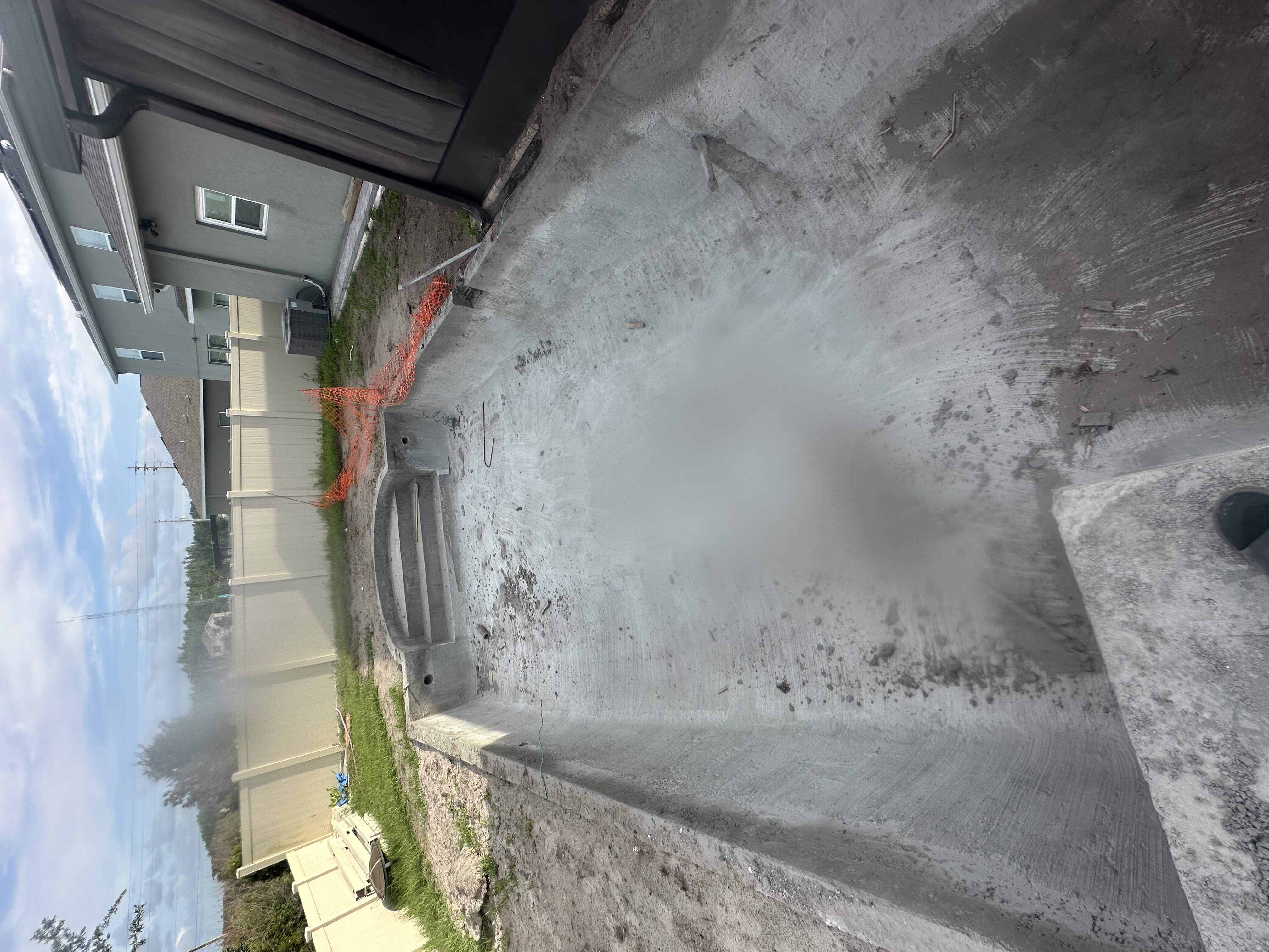 New pool construction build