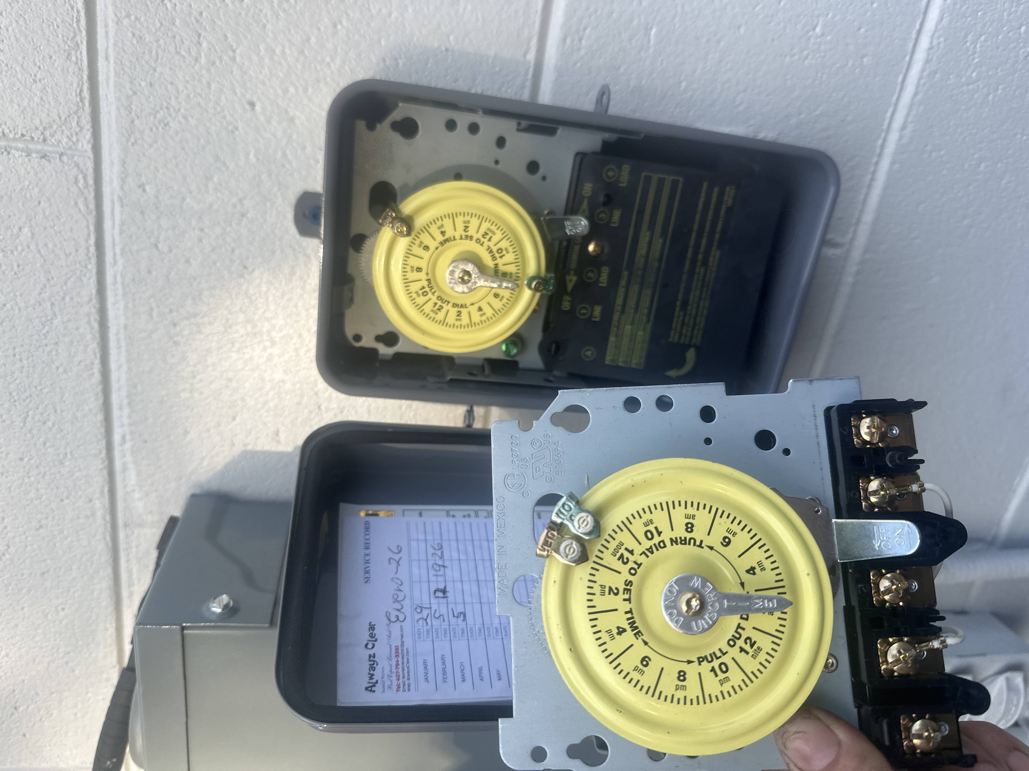 Pool timer electrical service