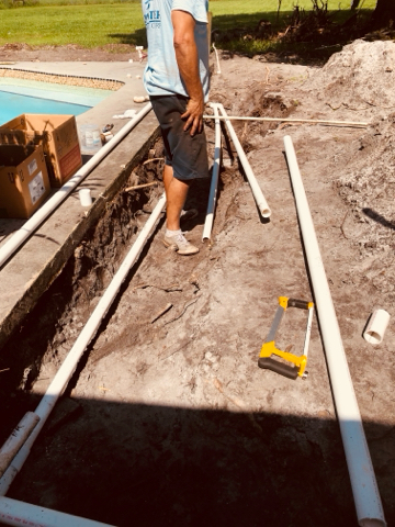 Underground pool pipe repair